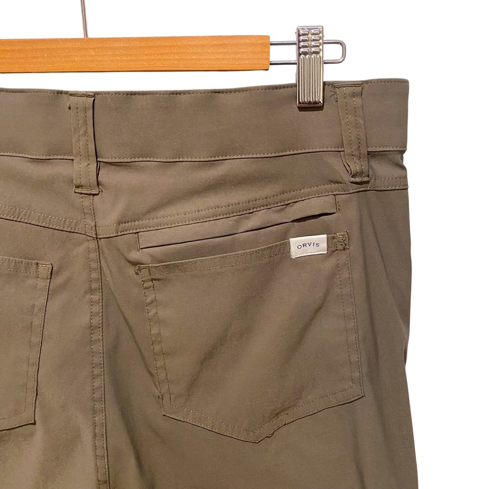 Orvis Mens Tech Pants Olive Green Stretch Outdoor Hiking Trousers 32x32
